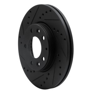 Mazda 6 Brake Rotor (1) - Front Left - R1 Concepts - Drilled & Slotted - Black - `03-`05